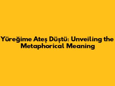 Yüreğime Ateş Düştü: Unveiling the Metaphorical Meaning