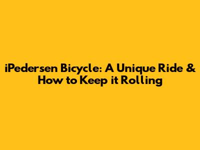 iPedersen Bicycle: A Unique Ride & How to Keep it Rolling