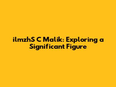 ilmzhS C Malik: Exploring a Significant Figure