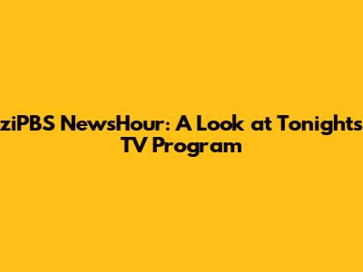 ziPBS NewsHour: A Look at Tonight's TV Program